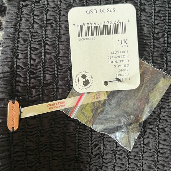 NWT Free People Nolan Embroidered Crop Tank In Black - Picture 6 of 10